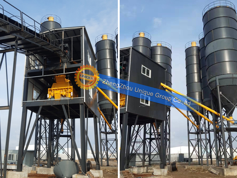 Installation of the HZS120 concrete mixing plant in East Europe