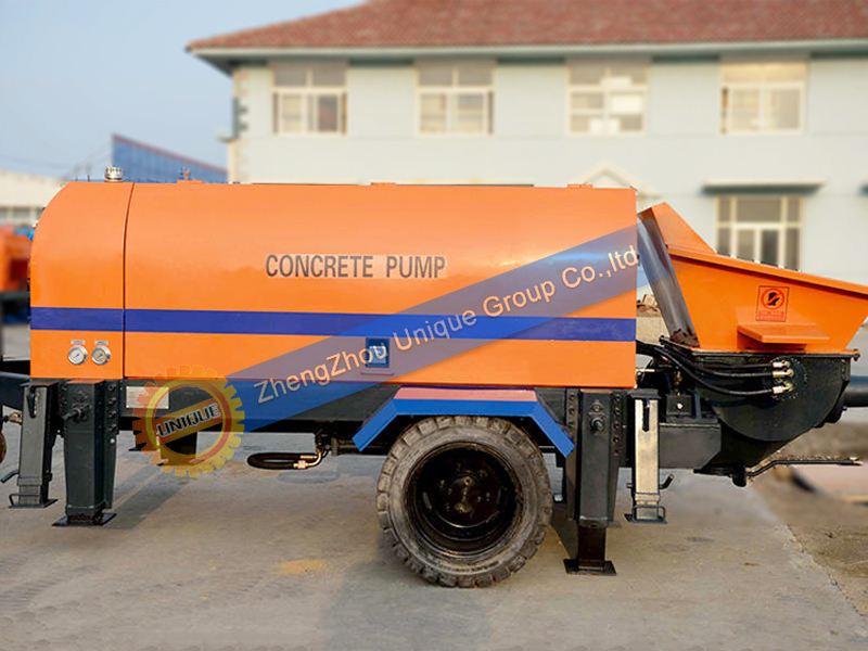 Loading of the concrete trailer pump