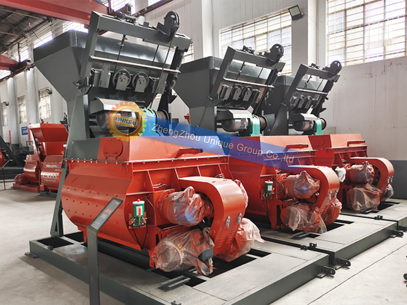 Introduction of twin shaft concrete mixer