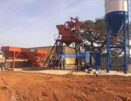 HZS25 Concrete Batching Plant Installed In Nigeria