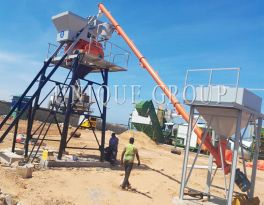 HZS25 concrete batching plant installation in Cameroon